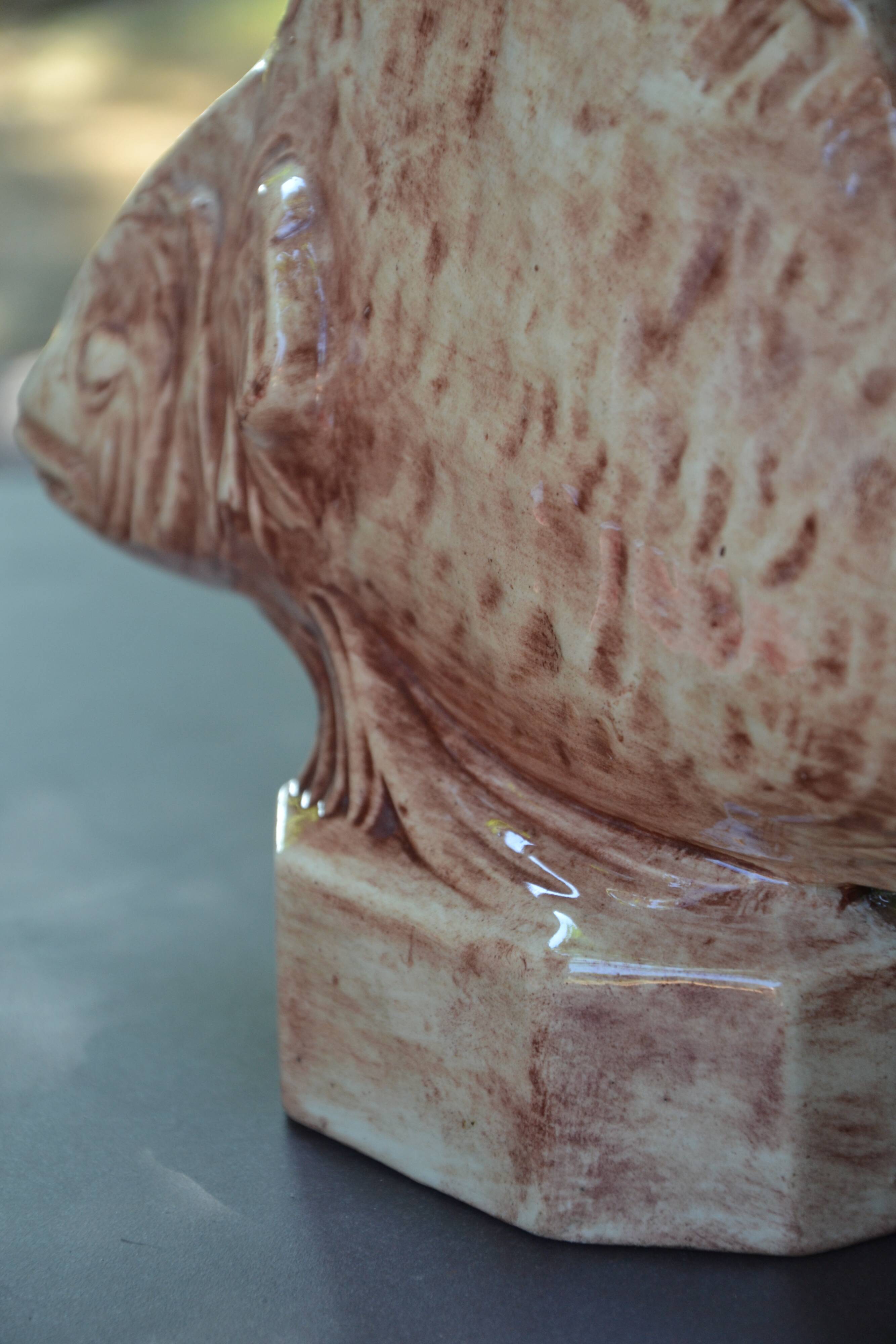 Ceramic fish statuette signed