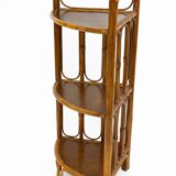 Vintage Bamboo and Wood Corner Shelf - 3 Tiers