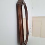 Octagonal wooden mirror from the 1980s.