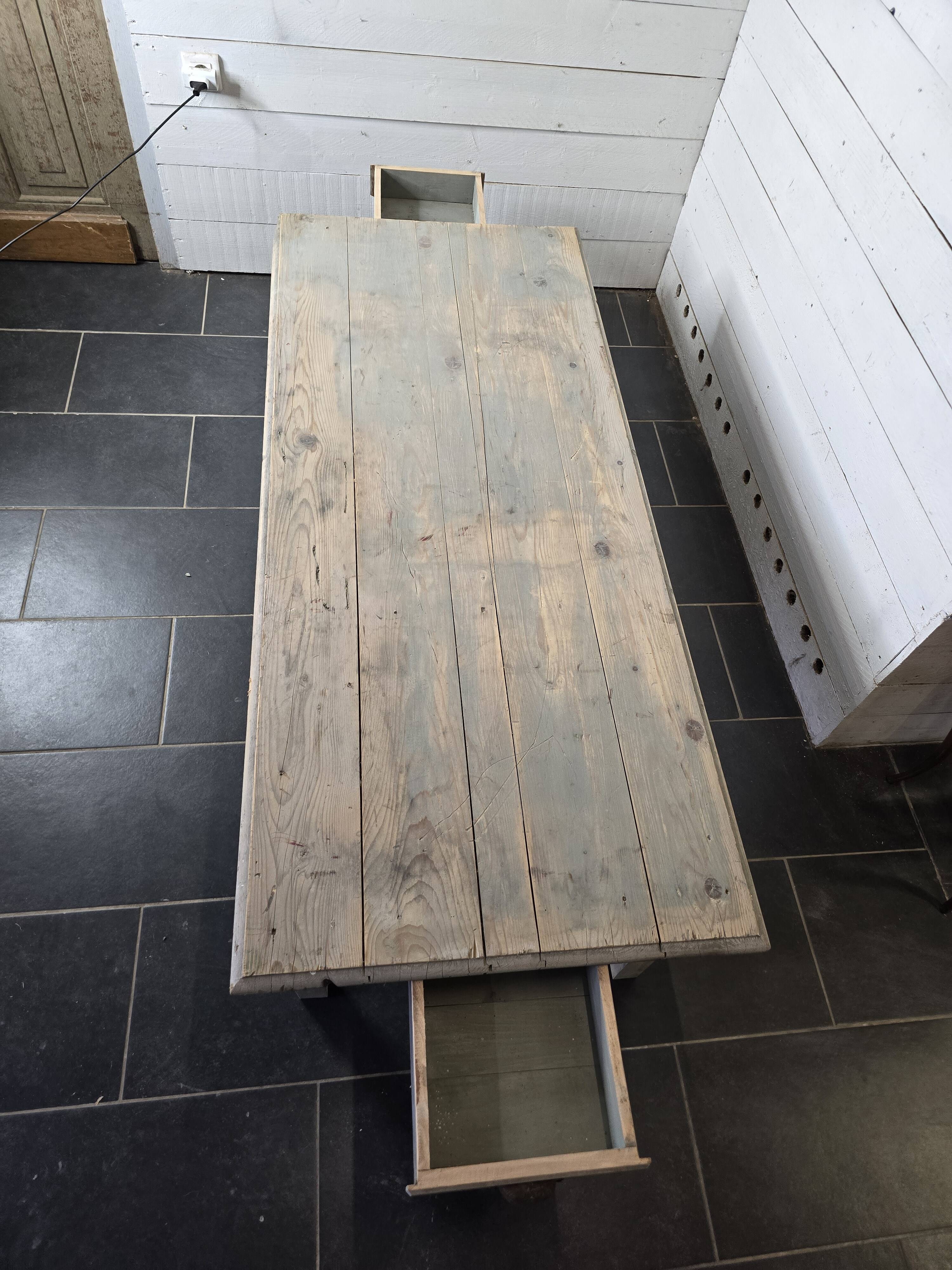 Old patinated coffee table, 160cms long