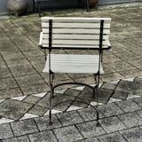 Vintage wrought iron folding garden armchair 1930