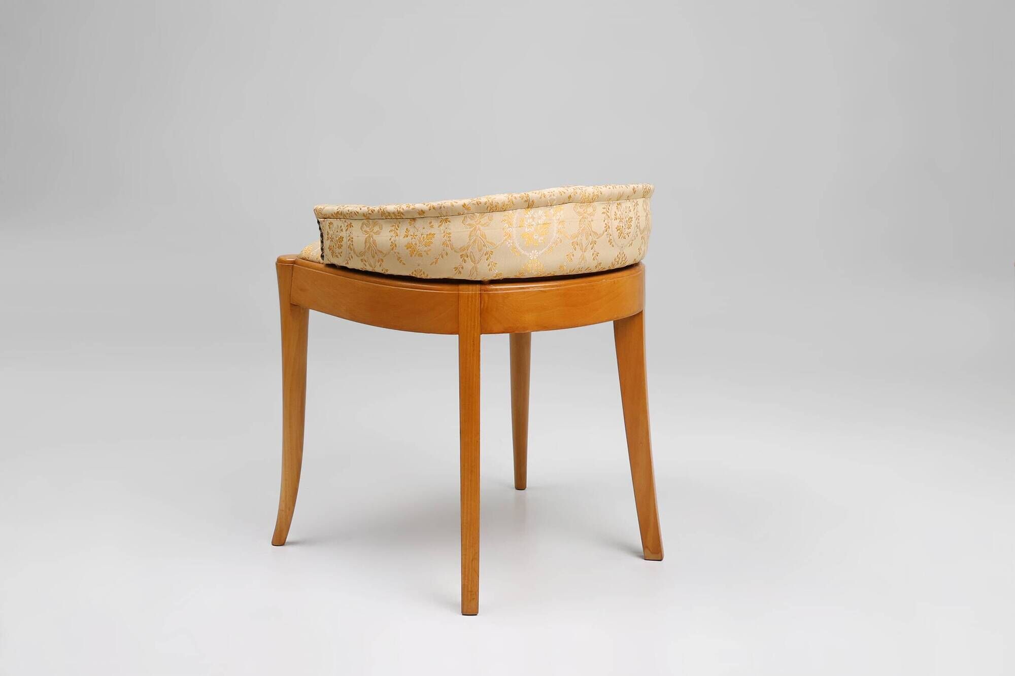 French 1940s Art Nouveau side chair in beech wood with low back