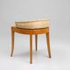 French 1940s Art Nouveau side chair in beech wood with low back