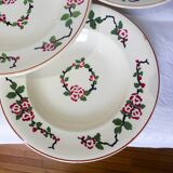 5 assiettes creuses de Longwy modèle Aupébines