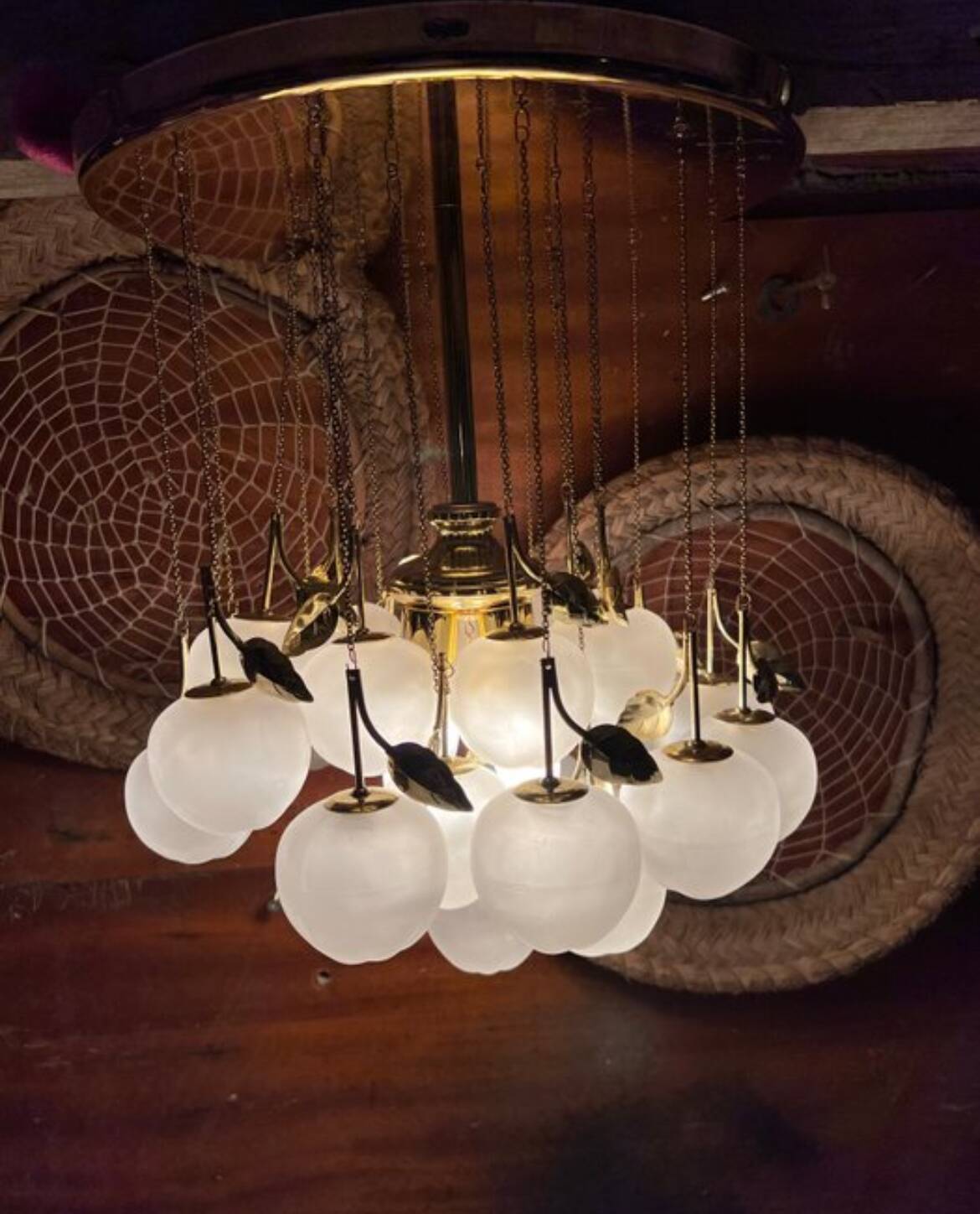 Suspension Laiton et verre