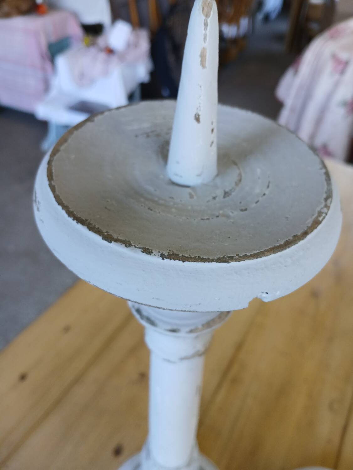 Pair of antique wooden candlesticks/candlesticks