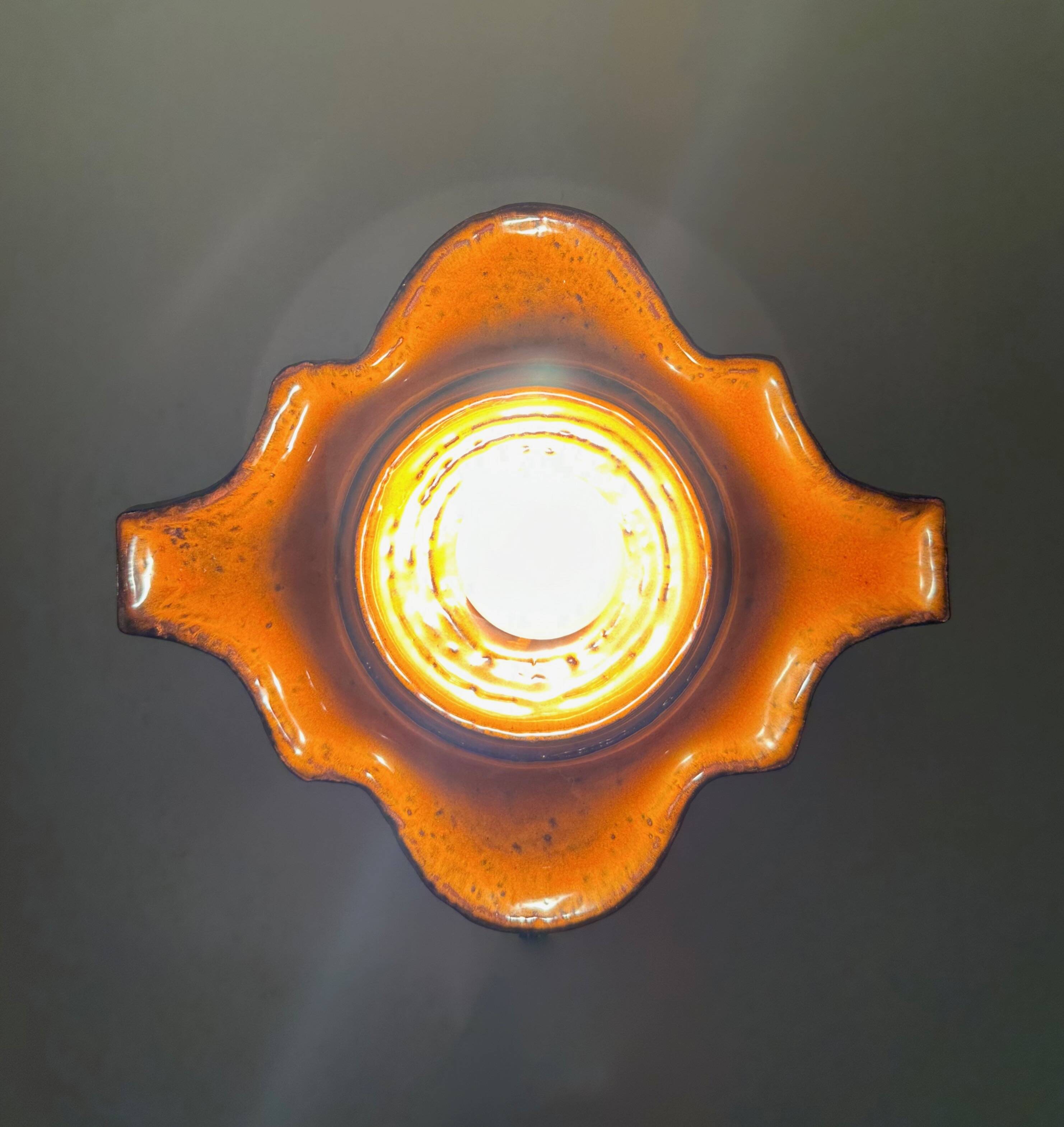 Vintage ceramic wall lamp, Hustadt wall lamp, Pop Art