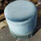 Vintage blue velvet pouf