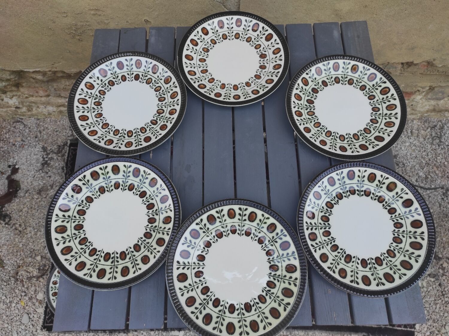 12 flat plates Boch La Louvière 60s