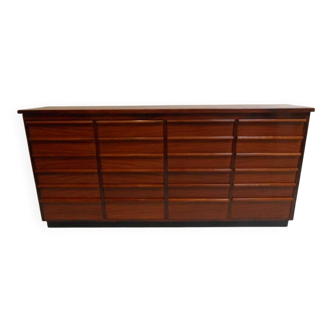 Vintage mahogany shop display cabinet with drawers