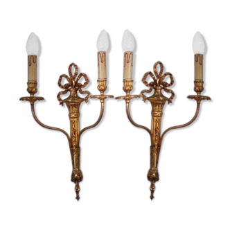 Pair of Louis XVI style bronze sconces