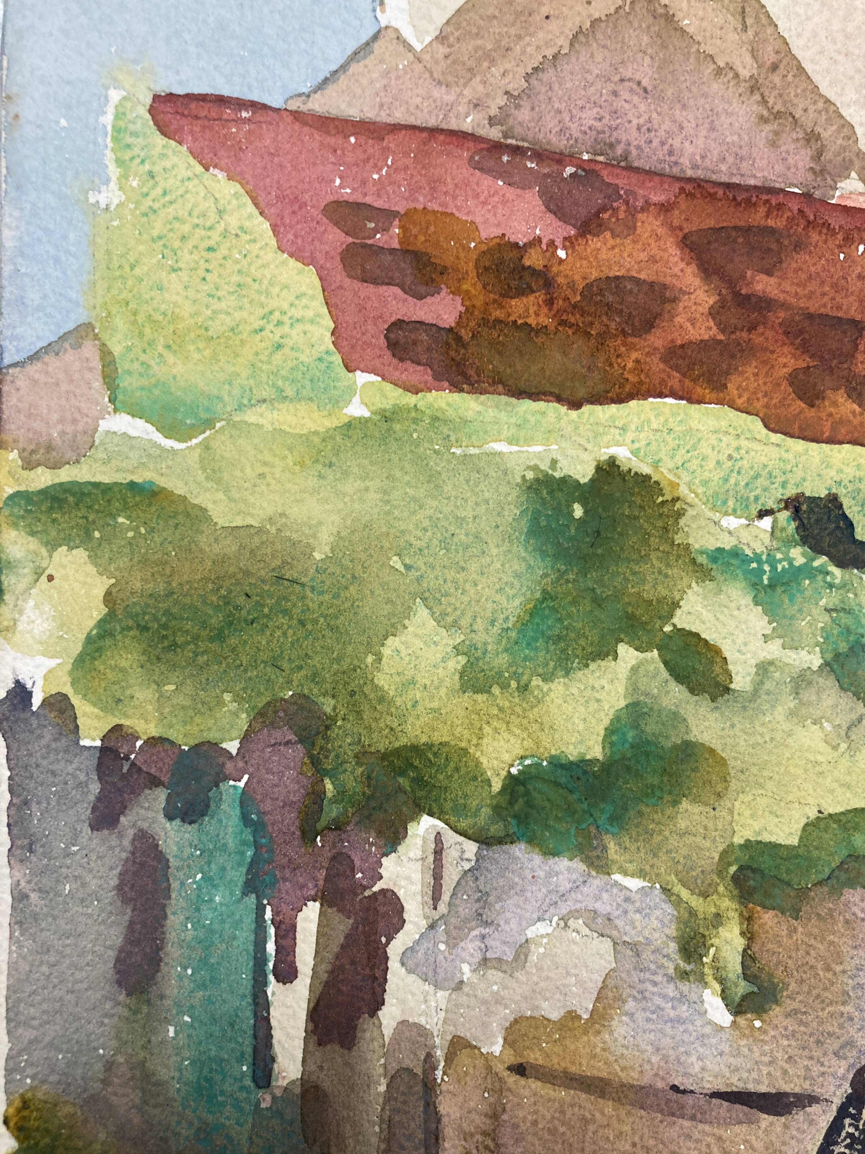 Watercolor Vintage Chateau