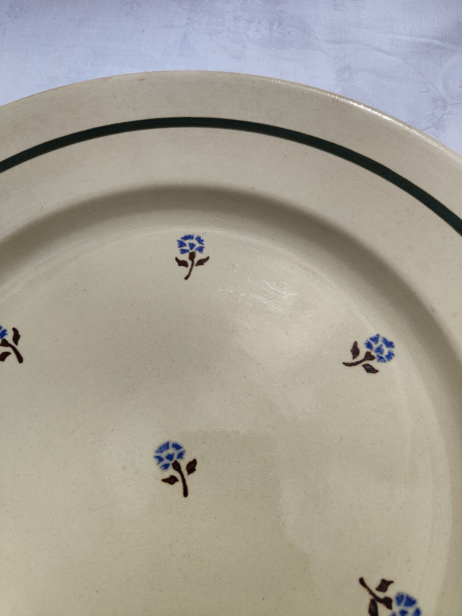 Flat round earthenware dish