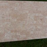 Pink marble and wrought iron coffee table