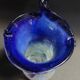 Vintage blown glass vase, Moorish art glassware, 20th century