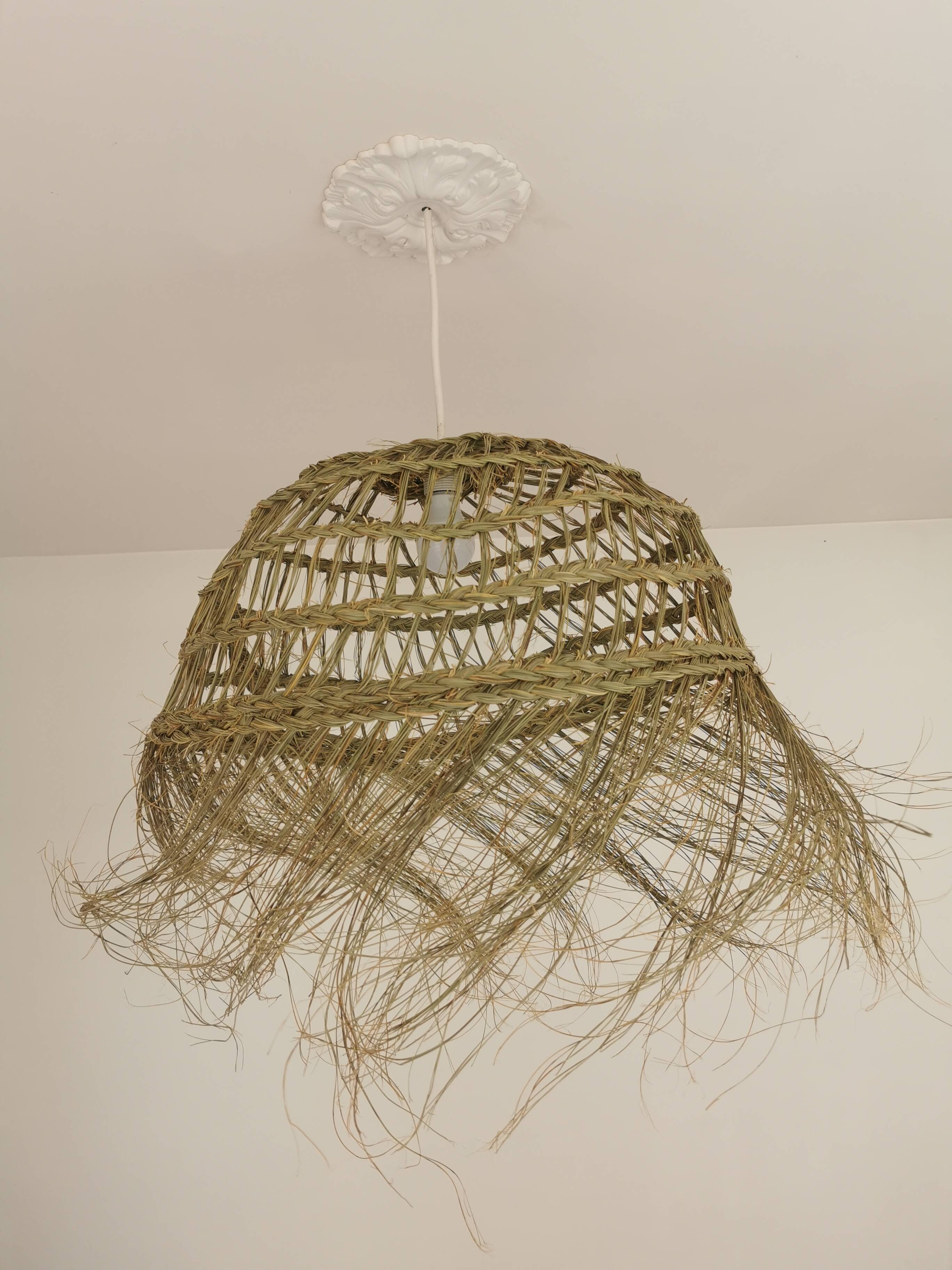 Suspension Doum in braided half – 30×60 cm – Handmade Moroccan production