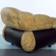 Space Age Single Armchair by Adriano Piazzesi, Cream Teddy Bear & Leather