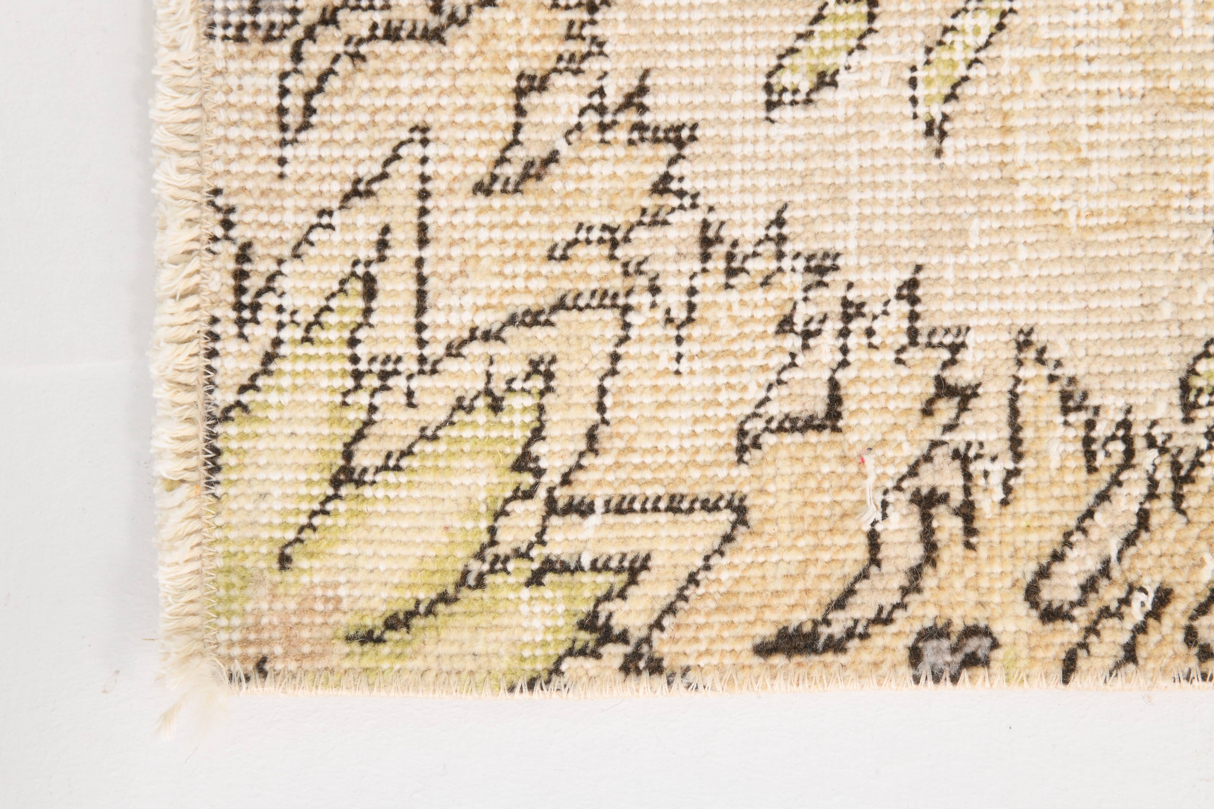 Cream & Light Yellow Turkish Vintage Rug, 215x320Cm