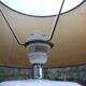 White ceramic lamp with tartan shade – cozy and timeless style
