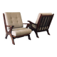 Rustic X Frame Lounge Chairs, Belgium, 1950s, Set of 2