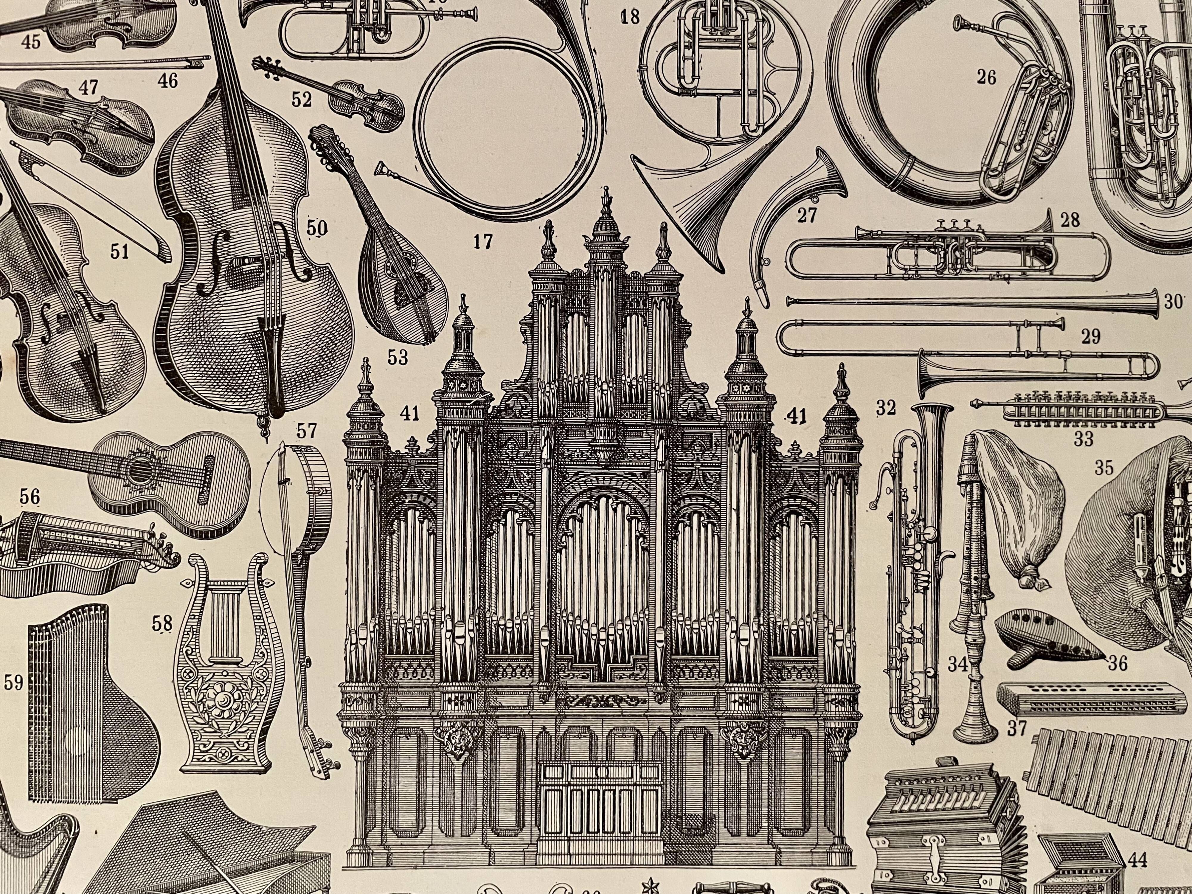 Lithographie sur les instruments de musique - 1920