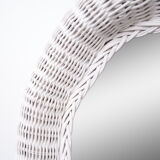 Large Rattan Mirror, Holland, 1970s 53x116cm