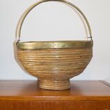 Copper round rattan basket