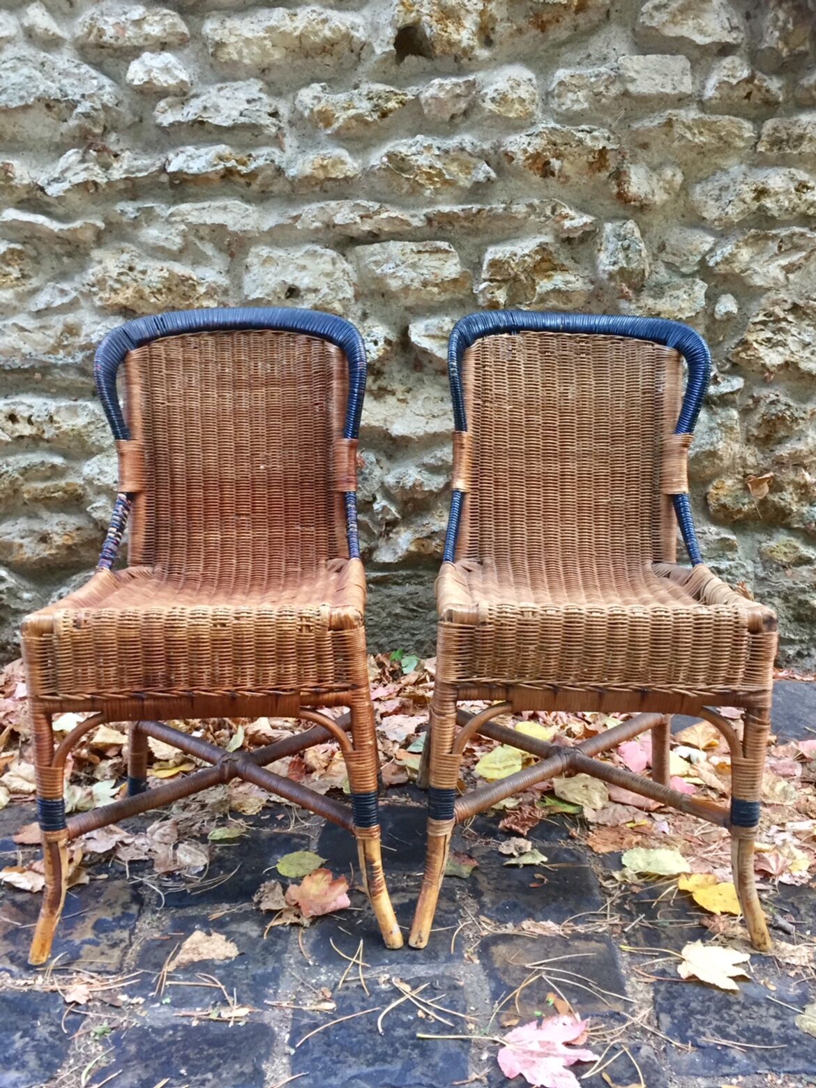 Paire de chaises en osier début XX eme siècle