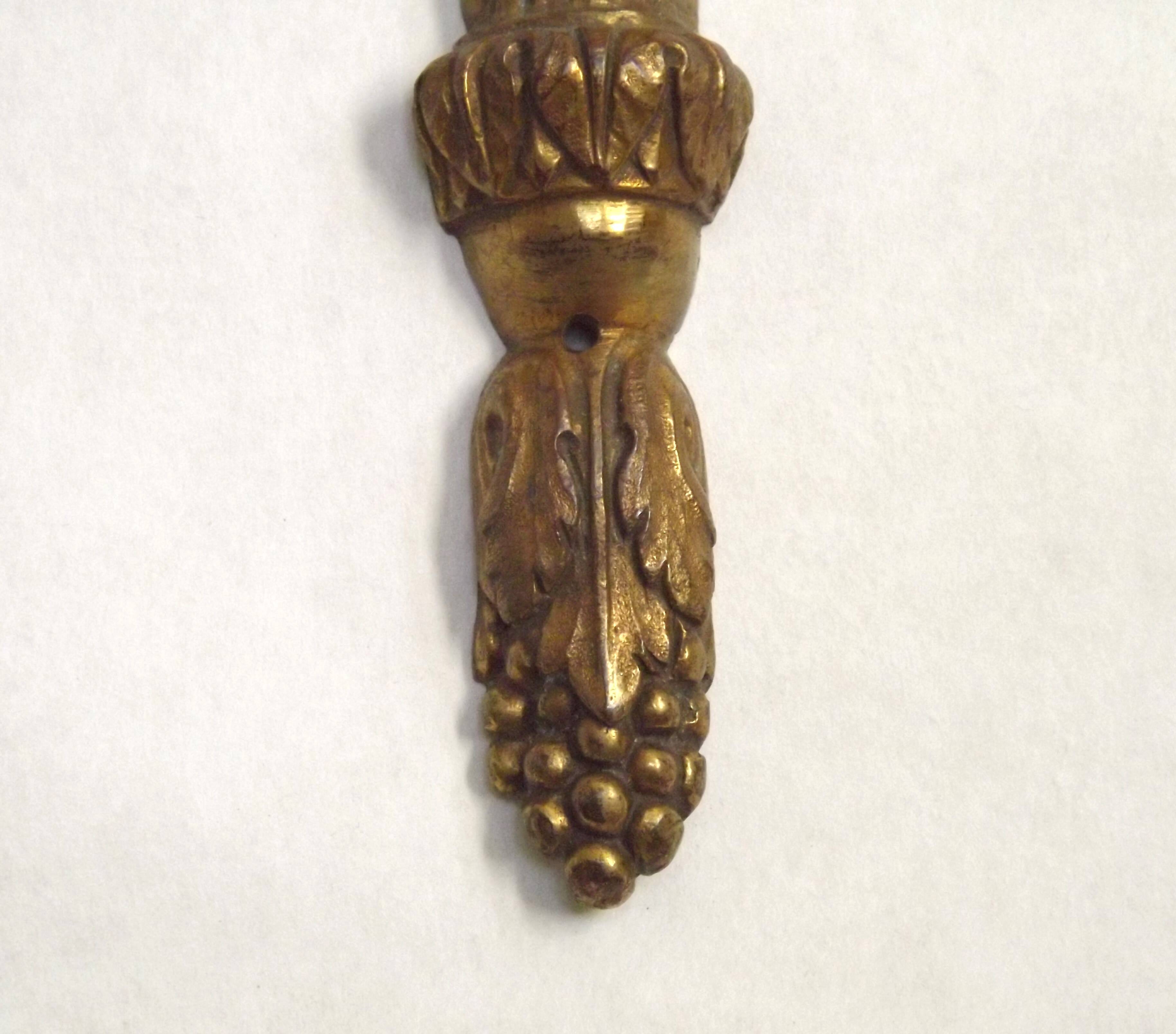 Magnificent Pair French Antique Bronze Triple Wall Lights Urn & Swag Detail