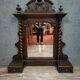 Large Buffet Mirror or Psyche in Henri II Style, Carved Walnut, Late 19th Century