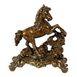 Vintage Horse Statue Solid Bronze Sculpture Patinated 20cm