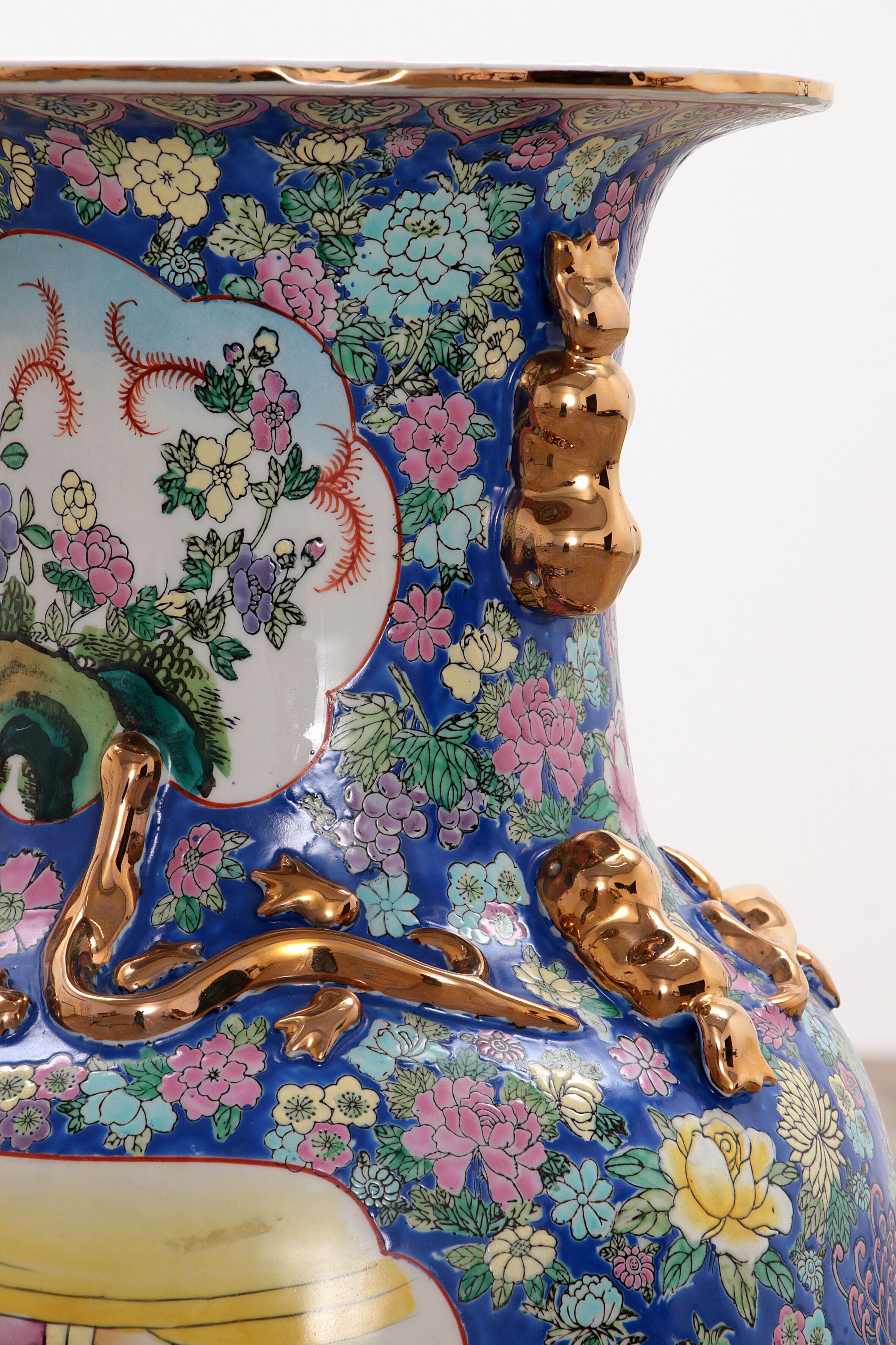 Old Chinese Ceramic Hand Painted Vase, 1920