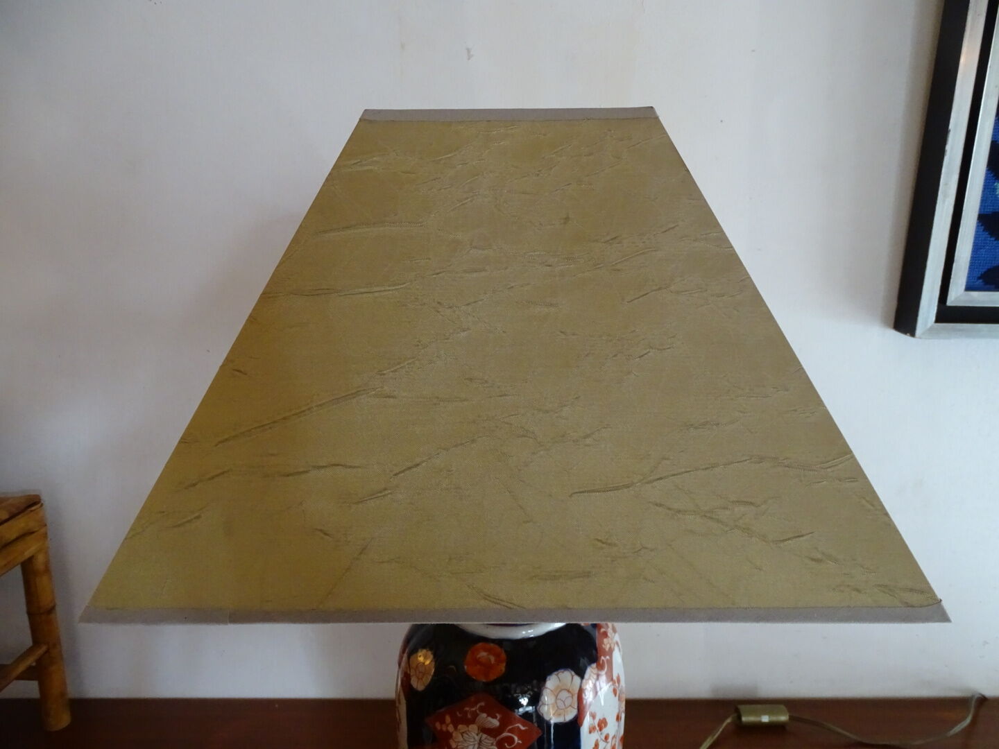 Faience lamp Imari XIXth foot bronze frame