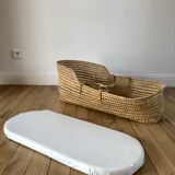 Wicker and bamboo crib 1930s 1940s