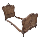 Lit style Louis XV en noyer (1 personne)