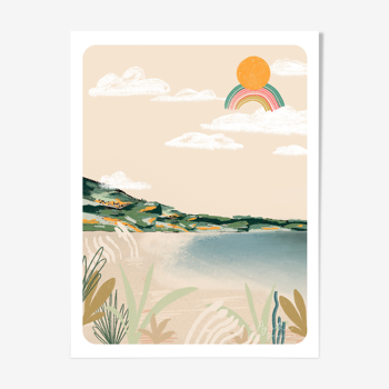 Illustration "the corsican beach" a4