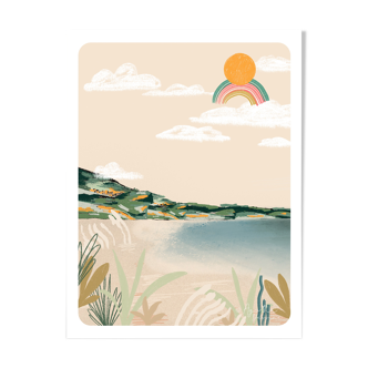 Illustration "la plage corse" a4