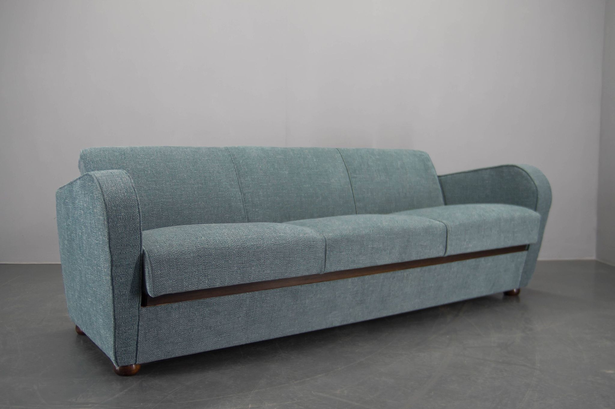 Newly Upholstered Art Deco Sofa / Folding Bed by Halabala, 1930s