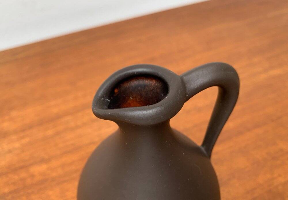 German Minimalist Mid-Century Carafe Vase in Ceramic Wormser Terra-Sigillata, 1960s
