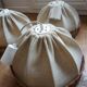 3 70s pendant lights - fabric and rattan