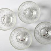 Set of 4 Vintage Pressed Glass Dessert Bowls Cibulak by Pavel Panek / 1977