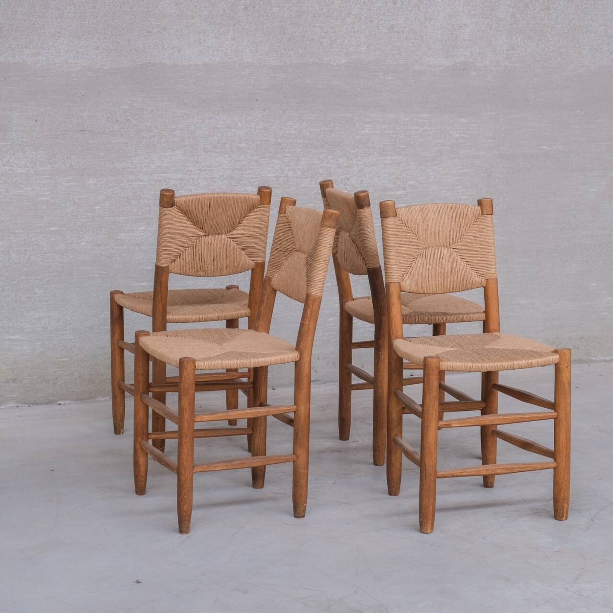 Set of Four Charlotte Perriand Bauche Chairs No.19 Model ed. BCB