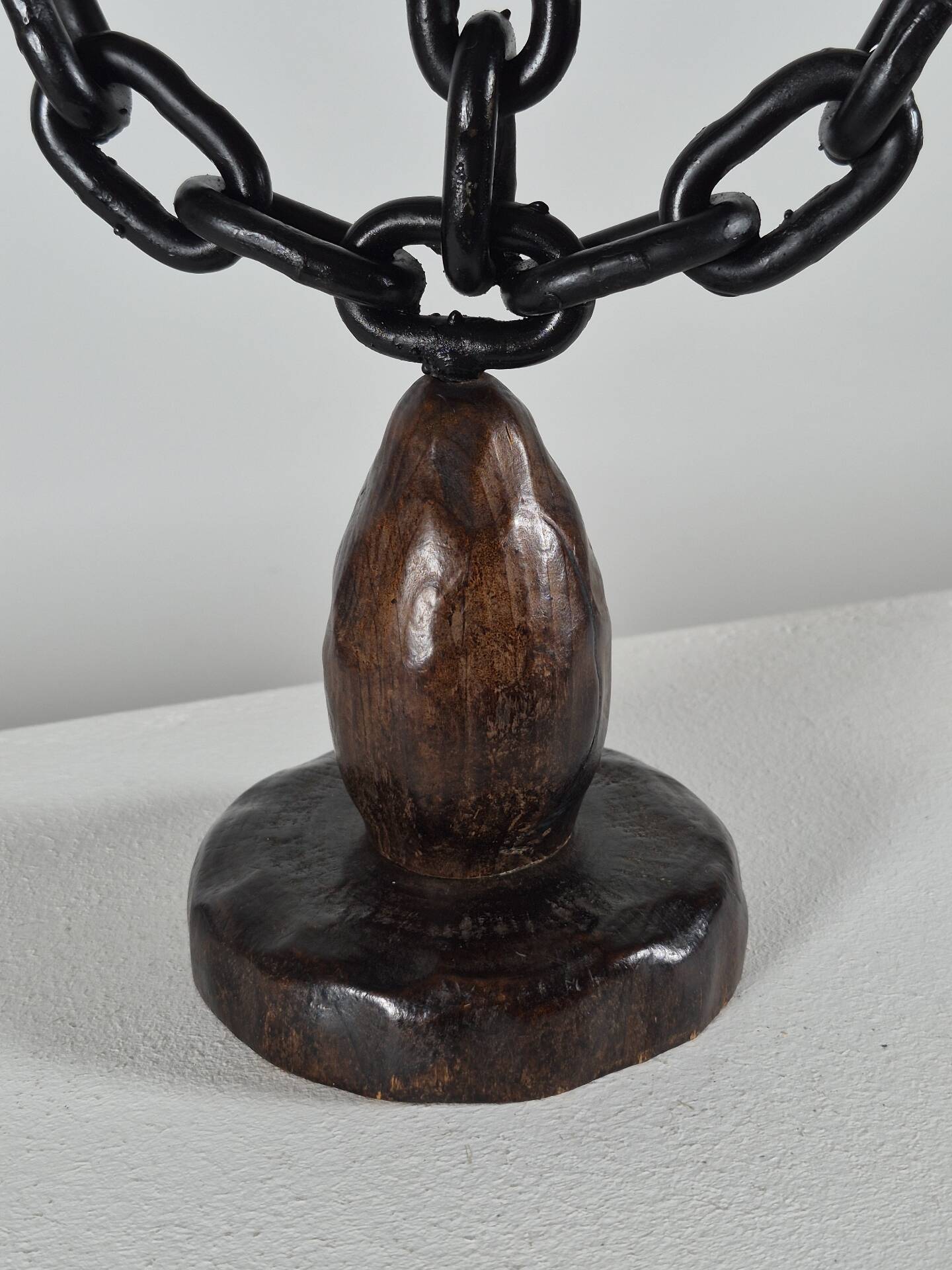 Vintage brutalist chain decor candleholder spain