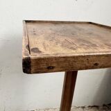 Old primitive wooden tripod pedestal table