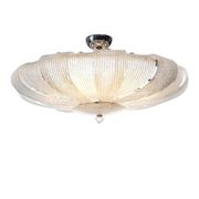 Contemporary Murano Glass Sputnik Chandelier, Flush Mount, Mazzega Style, Set of 2
