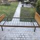 Bed in blond wood and feet 1950 vintage metal - 1 person