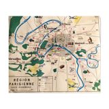 Old school map of Paris