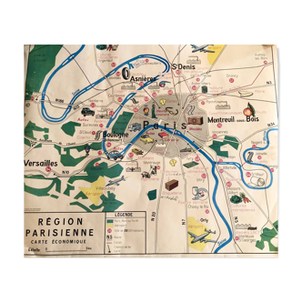 Old school map of Paris