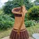 Large jug, two-tone woven wicker jar h 61 cm