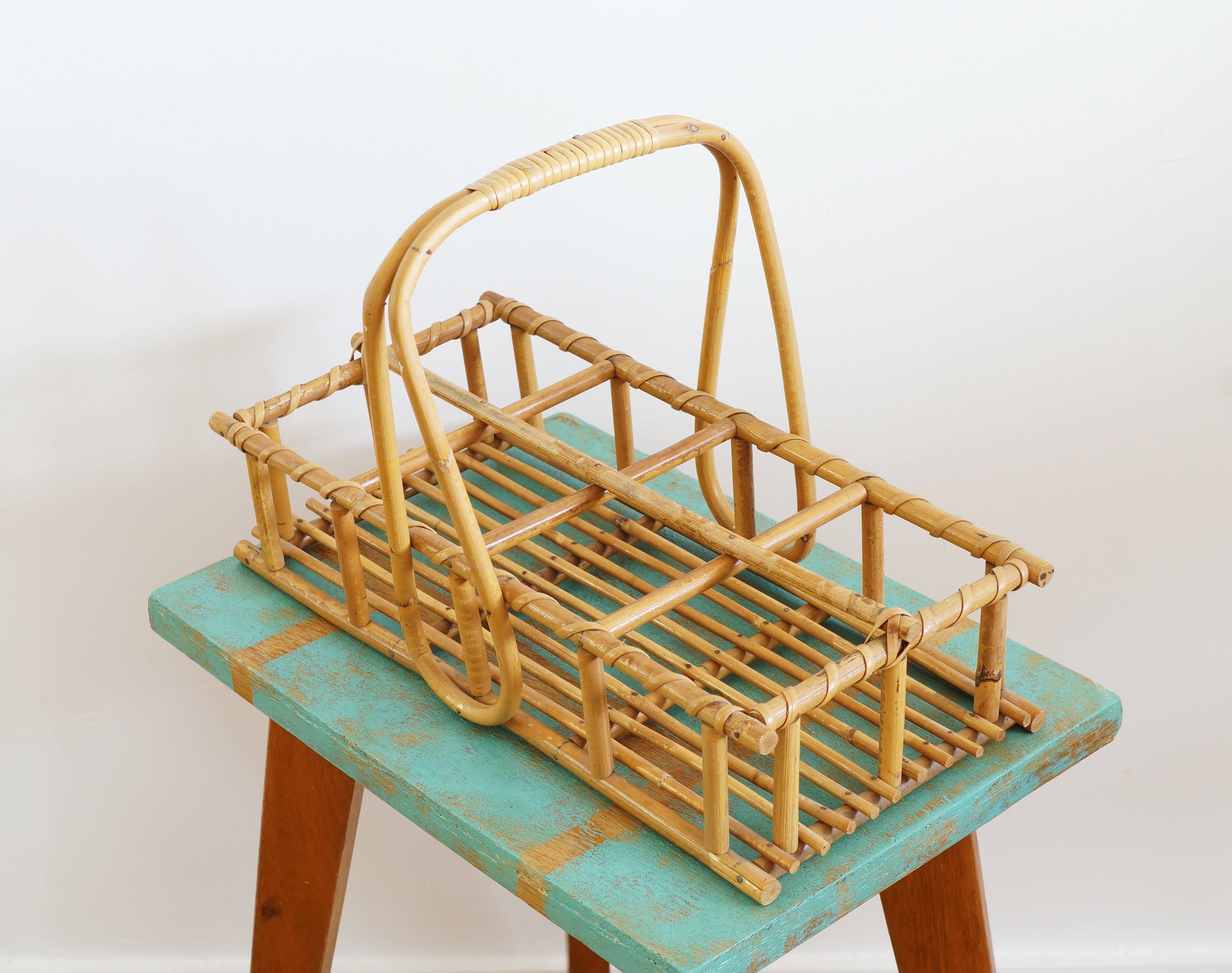 Vintage rattan glass holders